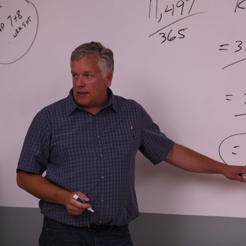 Professor Clay Sterling in the classroom teaching